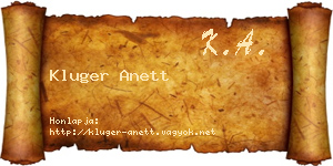 Kluger Anett névjegykártya